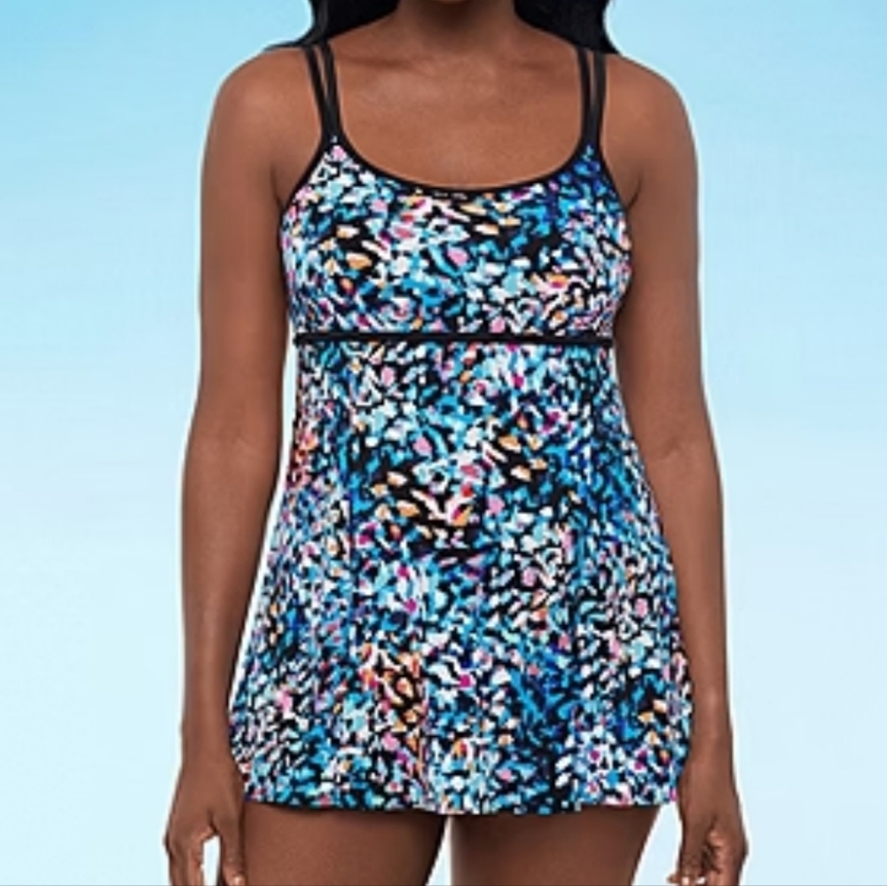 Sonnet Shores Women's Size 6 Bathing Suit Swimdress Malibu Pink Sapphire Swim